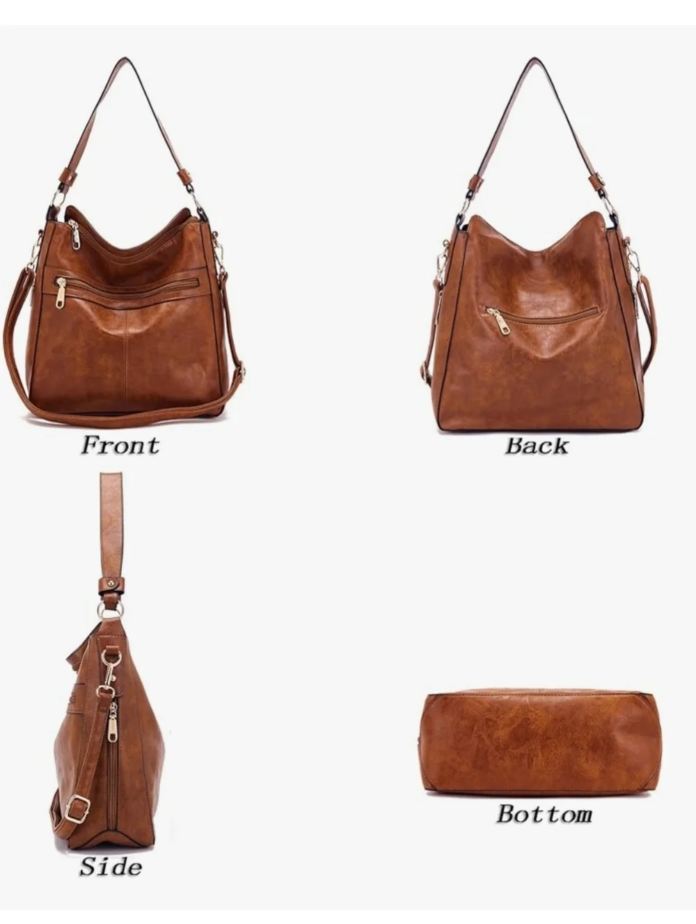 Women’s 4-Piece Brown Handbag and Wallet Set